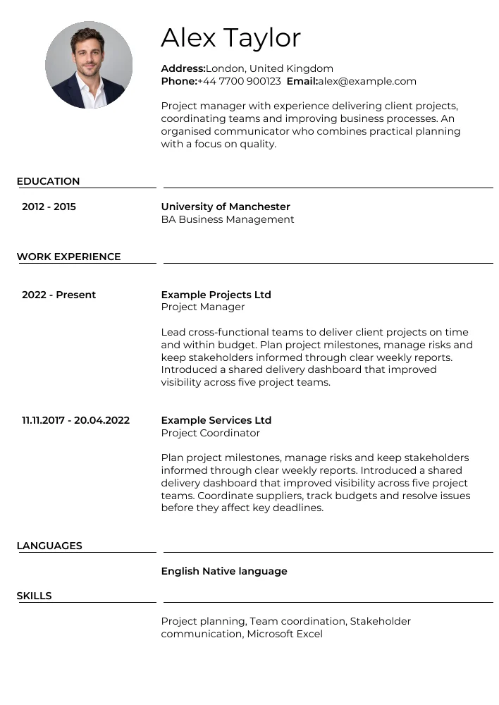 Modern CV preview
