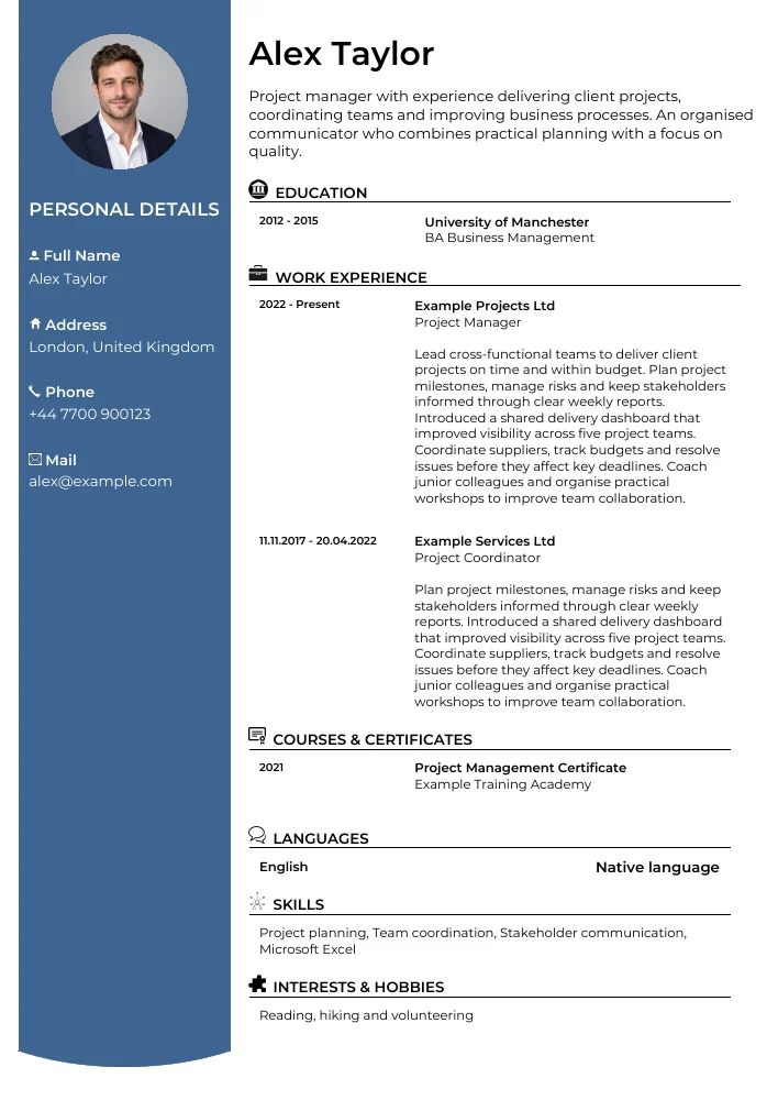 Modern Colour CV preview