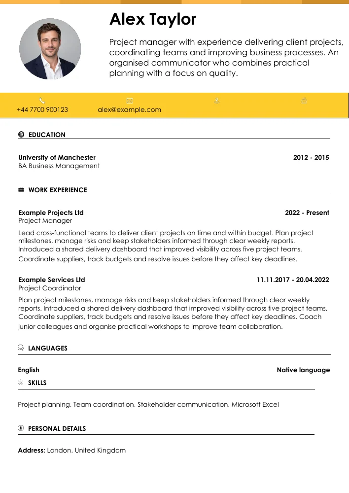 Corporate CV preview