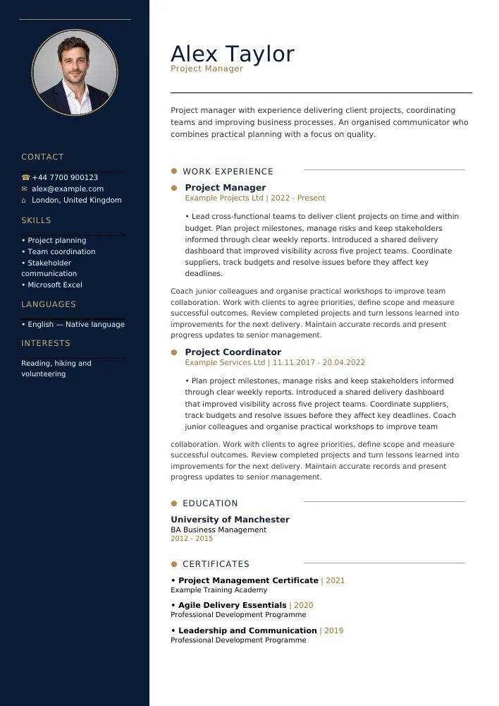 Executive CV şablonu